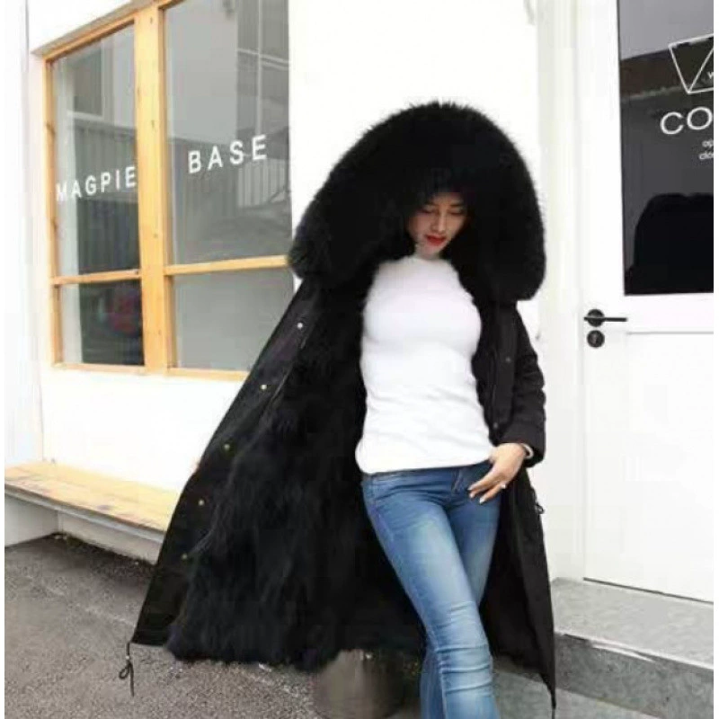Winter long removable liner, trench coat, mid-length, plus size, increased thickness