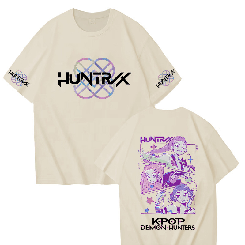 外贸猎魔女团KPop Demon Hunters纯棉中性款圆领上衣宽松休闲短袖|undefined