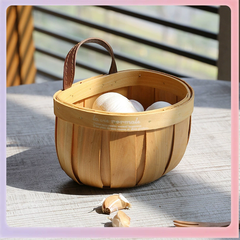 ➻ Подвесная корзина для хранения Kens, кухонная корзина для хранения лука, имбиря, чеснока, настенная подвесная бамбуковая тканая маленькая корзина из ротанга