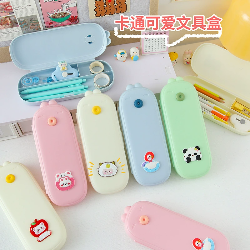 Cute pencil case for students, capacious eraser, storage system, octopus