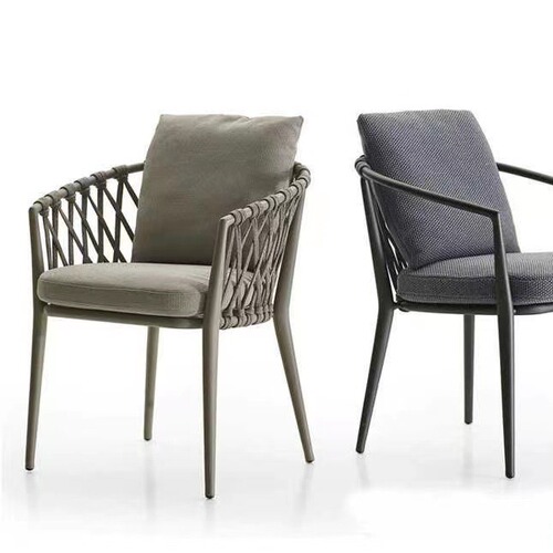 Outdoor chair, balcony leisure wicker chair, courtyard dining chair, outdoor hotel terrace rope chair, courtyard woven wicker chair, sun protection