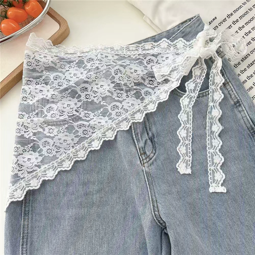 Новое модное кружевное украшение, треугольный шарф в западном стиле, фартук на талии, корейская шикарная короткая юбка в стиле чистой страсти