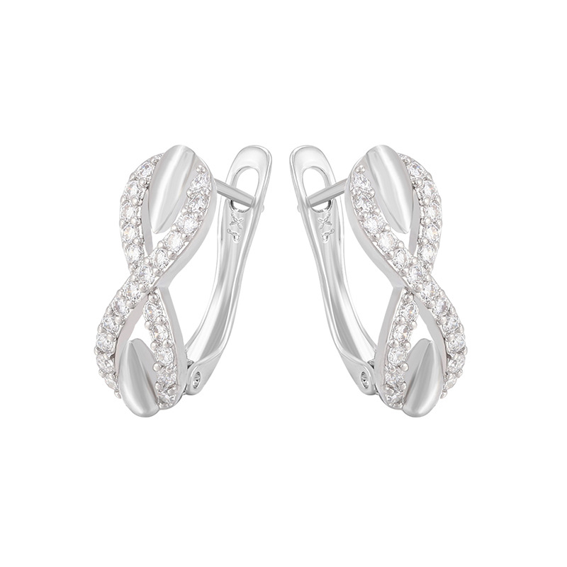 Arracadas con Símbolo de Infinito de Aleación de Cobre, Galvanizado, para Mujer image 6