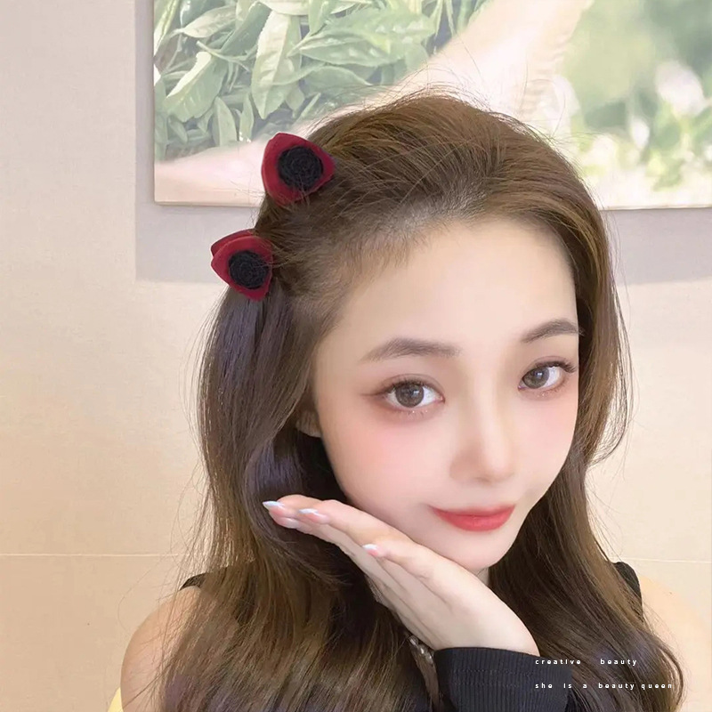 Clip de cabello rojo de venta al por mayor anillo de cabello de cuerda de cabello de 2 yuanes tienda de venta de productos de fábrica de accesorios para el cabello