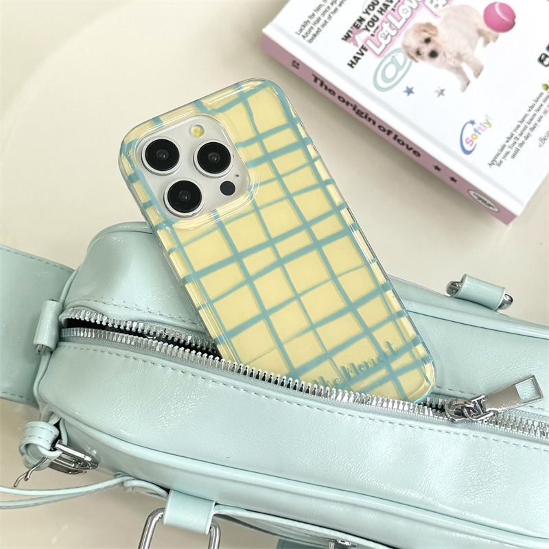 Línea de estrellas a cuadros para Apple 16proMax funda para teléfono móvil 15Pro fresco 14/13 creativo 15PM femenino