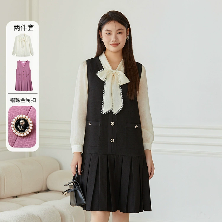 Xianlixiu, женский утягивающий костюм больших размеров в французском стиле, богатый костюм-двойка для дочери, толстая сестра 2024, весенний новый стиль