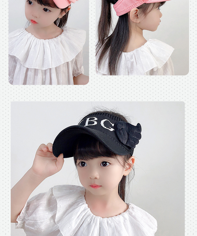 1006 Spring And Summer Baby Sun Hat Children&#39;s Hat Boys And Girls Summer Sun Protection Sun Hat Little Angel Empty Top Hat display picture 4