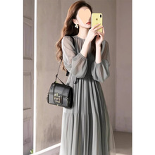 法式独特漂亮气质长裙女2025春季新款高级感端庄大气温柔风真丝连