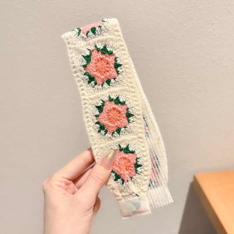 Sen sistema de punto flor fresa velcro para niñas y niños acabado de cabello correa de cabello sensación de alto nivel lavado de la cara brocha de cabello