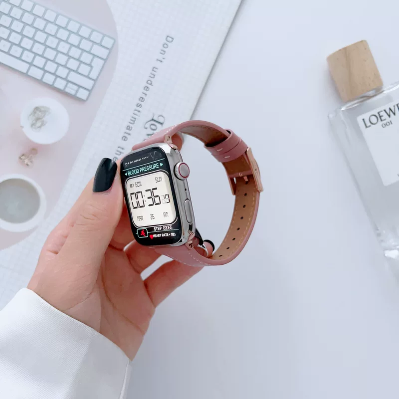  Совместимо с ремешком Apple AppleWatch Ultra кожаный браслет iWatchs8/7/6/5/4/4/SE японская буква пряжка