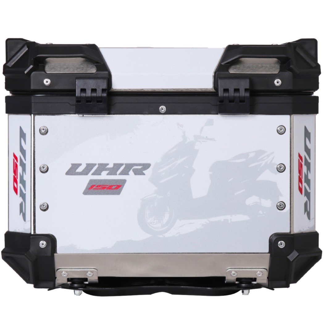 45LUHR150 caja trasera de aleación de aluminio blanco con calcomanía caja trasera de motocicleta scooter ternero coche eléctrico baúl