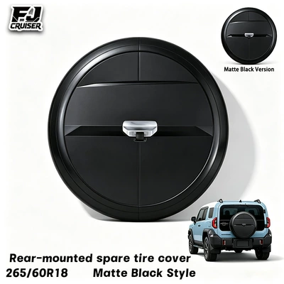 Hard-shell rear-mounted spare tire cover for the 2026 Land Cruiser FJ 265/60R18 (Spare wheel cover) - matte-black