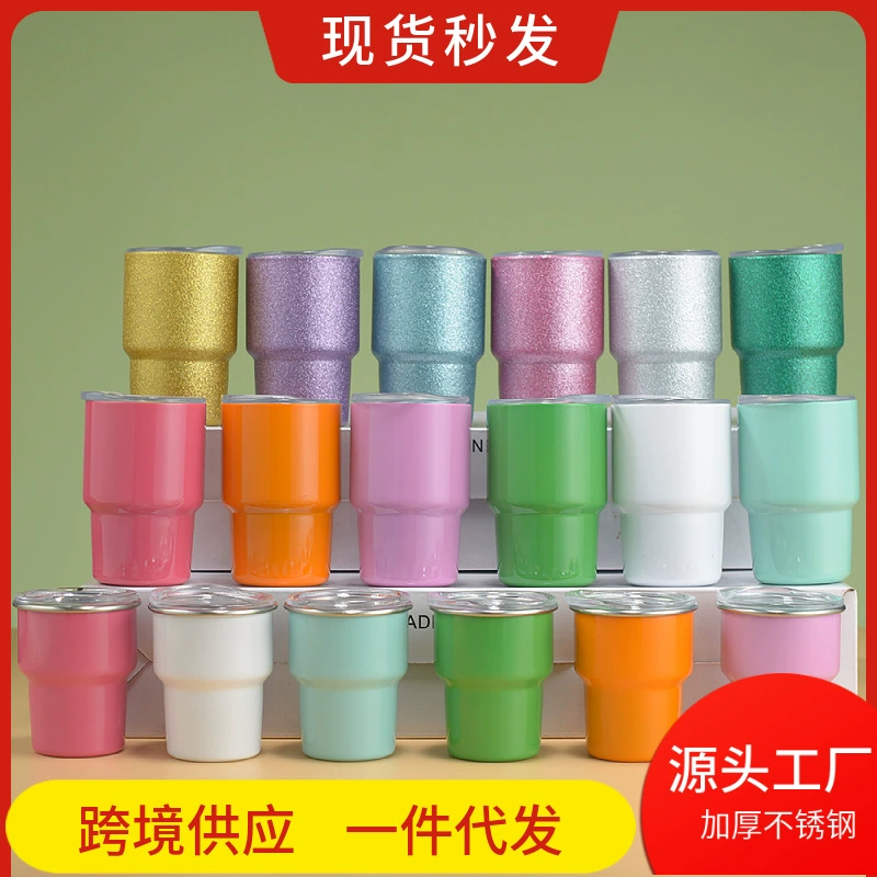 Миниатюрная кружка для шотов 3 унции из нержавеющей стали 304 с двойными стенками, с соломинкой, для сублимации, одинарная и двойная стенка, для трансграничных заказов