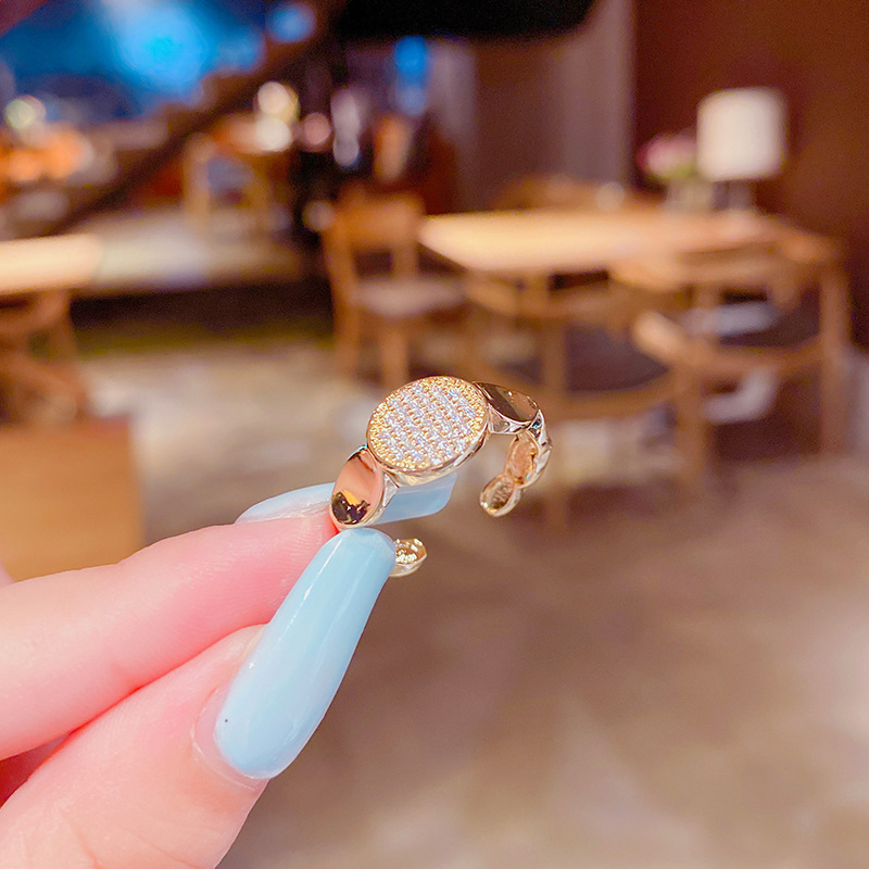 Korean microinlaid zircon ring opening adjustable Korean fashion ringpicture3