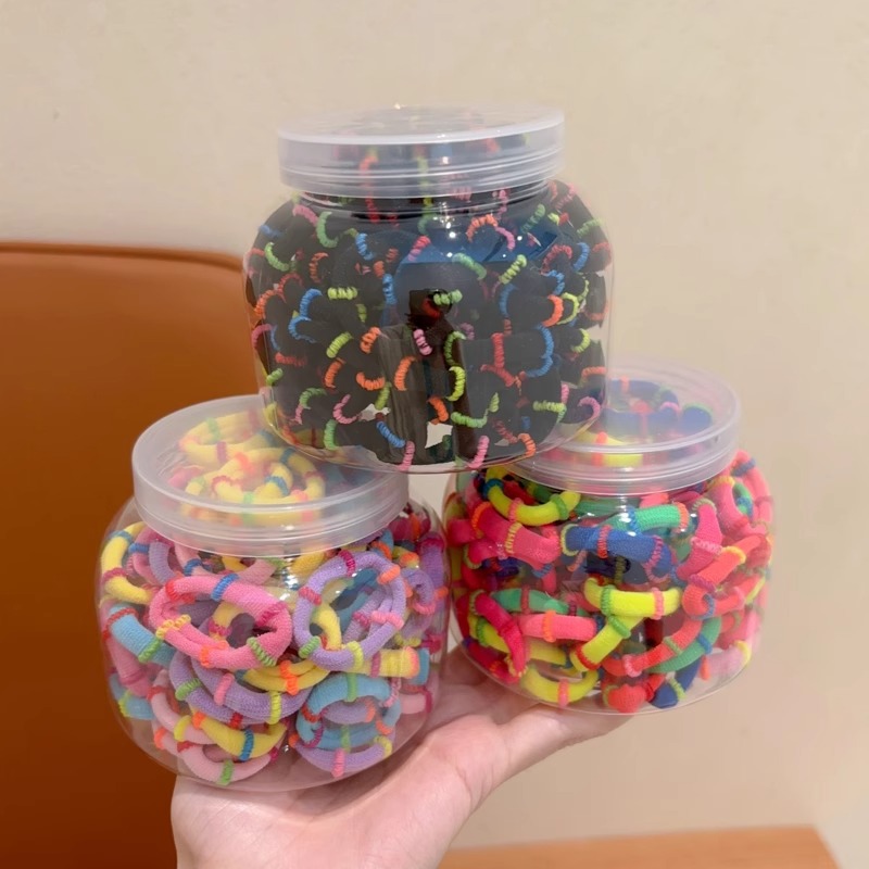 Niños de color pulgar de alta elasticidad anillo de pelo para niñas bebés no lesionan el cabello de cabello de cola de caballo