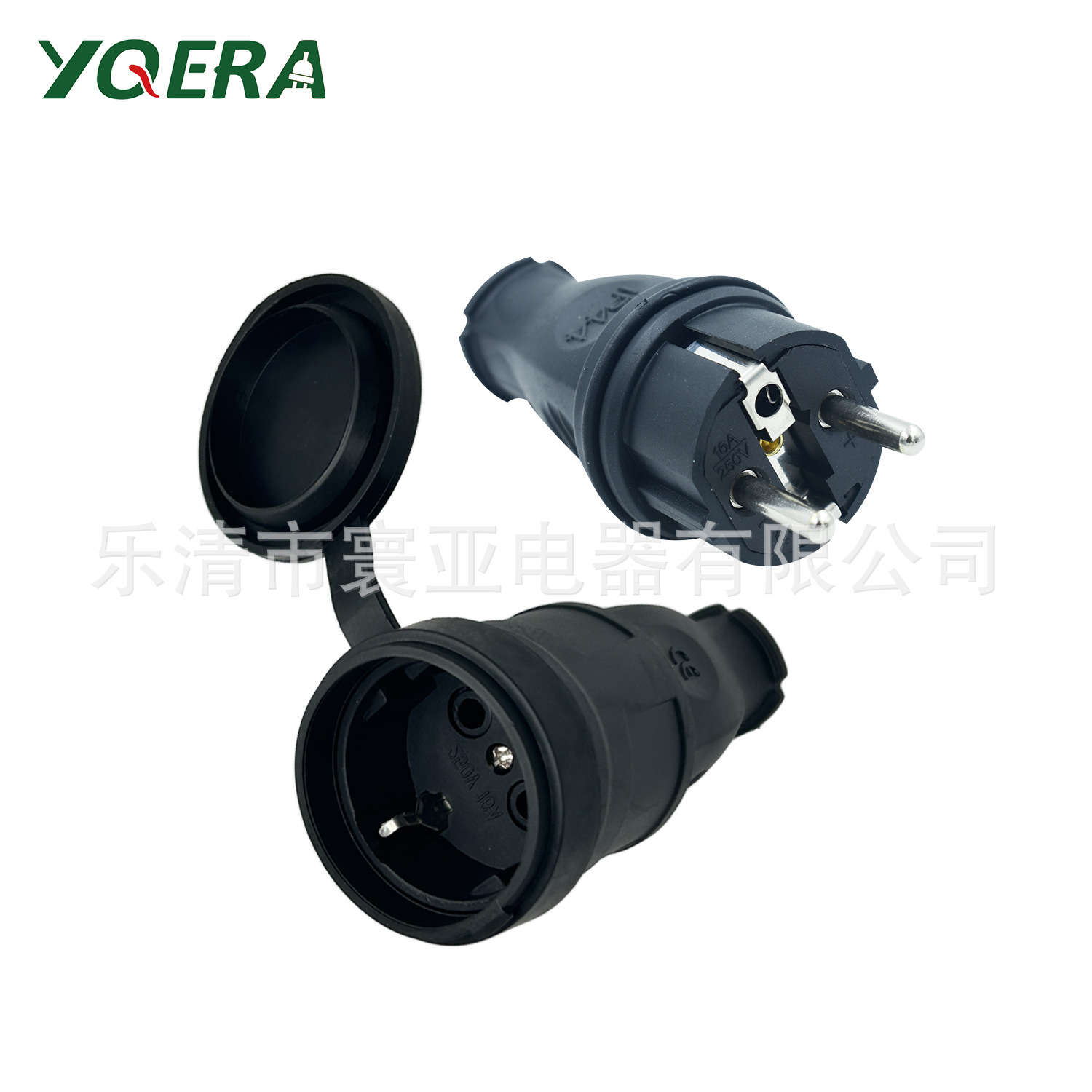 欧式防水工业插头插座 户外割草机电源公母对接器 防水防摔大功率