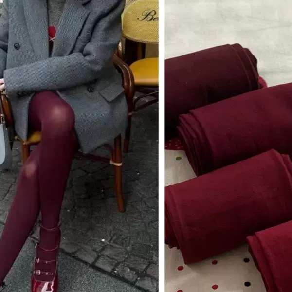 本命中国红!正红色哑光天鹅绒丝美腿连裤袜子红火开运安哥拉红色