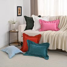 跨境亚马逊S边雪尼尔抱枕套 客厅沙发靠枕套床头汽车靠背垫批发