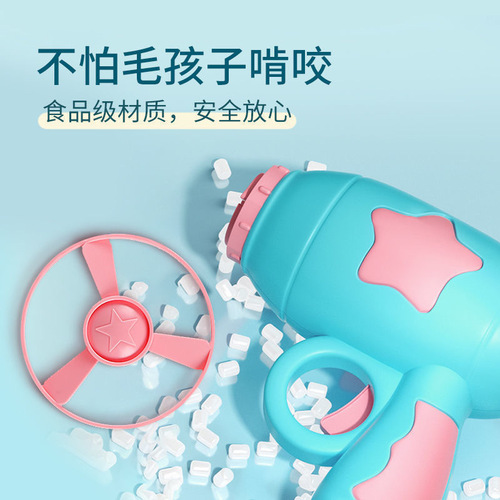 Cat toy flying disc gun new bamboo helicopter pistol cat interactive gadget flying saucer gun cat teaser anti-boredom toy gun