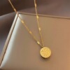 Zirconium stainless steel, pendant, fashionable advanced necklace, Chinese style, high-quality style