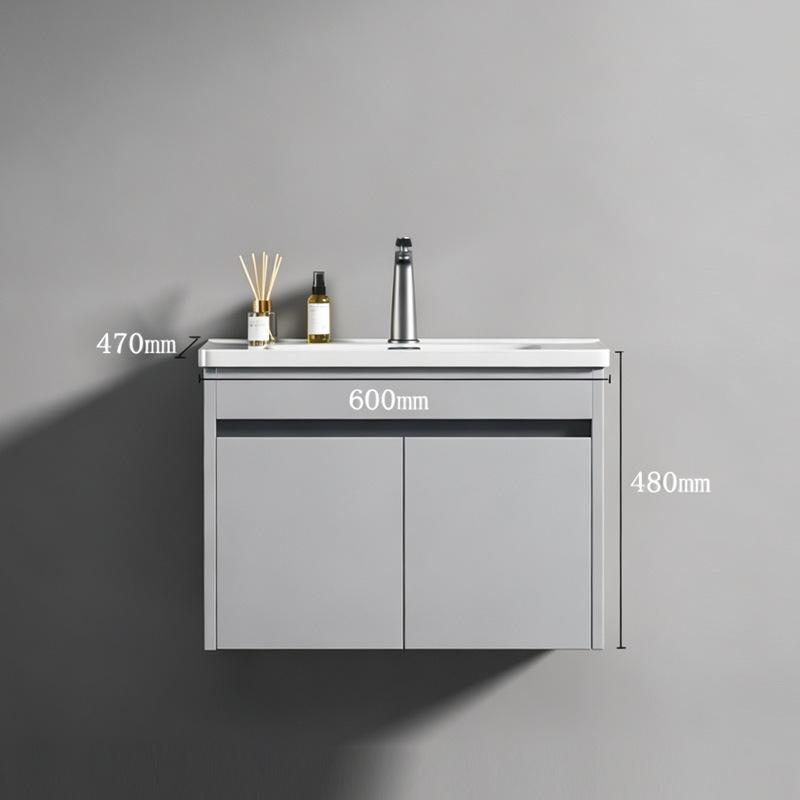 Mueble de Baño con Lavabo de Acero Inoxidable y Cerámica, Desempañado Inteligente, Suspendido de Pared, para Baño image 7