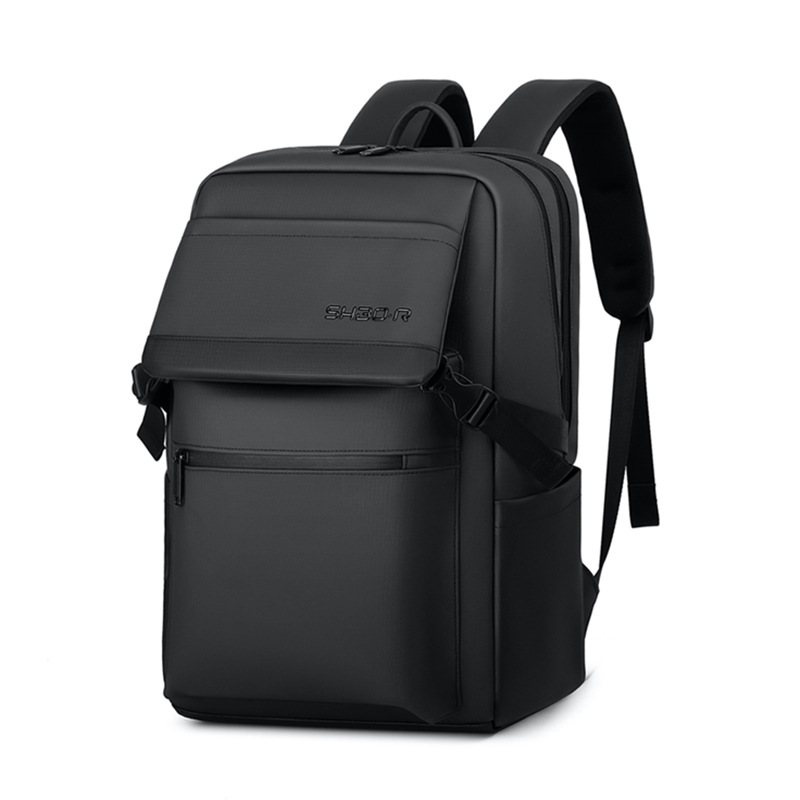 Cross-border minimalist leather men's backpack, convenient for business and commuting, multifunctional, water-resistant, student laptop backpack