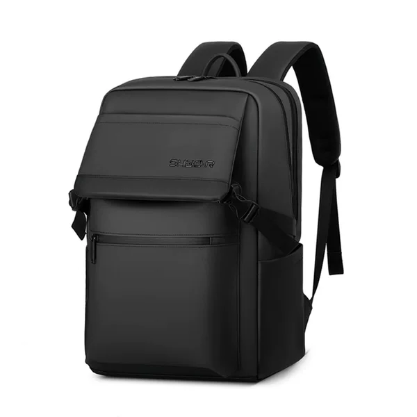 Cross-border minimalist leather men's backpack, convenient for business and commuting, multifunctional, water-resistant, student laptop backpack