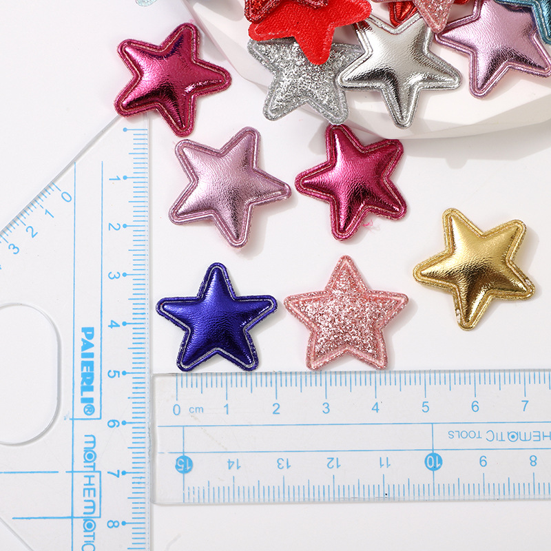 초음파 엠보싱 2.5cm 골드 파우더 오각형 diy 수제 머리핀 헤어 액세서리 의류 액세서리 제조 업체 도매 액세서리