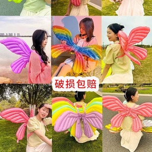Wings inflatable inflatable balloon children's angel stall aluminum film night market net red color butterfly stall back decoration wholesale