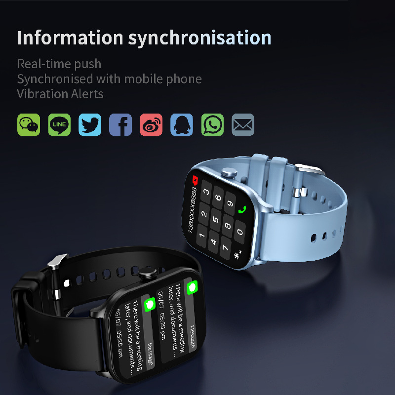 Nuevo reloj inteligente transfronterizo, pantalla curva, frecuencia cardíaca multifuncional, presión arterial, reloj deportivo Huaqiangbei, reloj inteligente