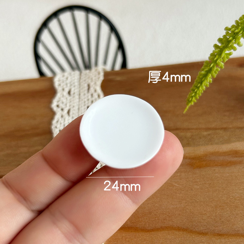 52 DOLLHOUSEMiniature Food Play Scene Model Doll House Accessories Mini26mm Ceramic Dessert Round Plate C3020