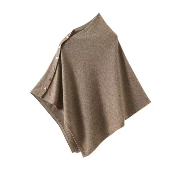 New Style Buttoned 100% Cotton Cashmere Shawl for Women, Air Conditioning Scarf, Warm with Gold Buttons, Versatile Shoulder Wrap, Thick and Fashionable
