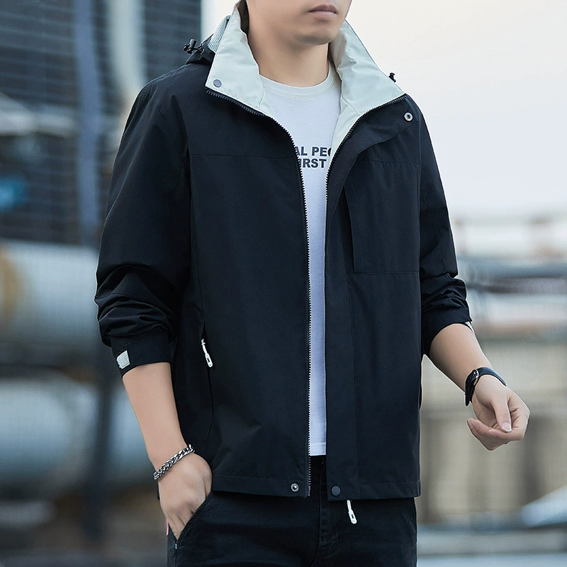 Пальто мужское 2025 весеннее платье новый прилив пара штурмовых костюмов для мужчин и женщин красивые повседневные куртки с капюшоном