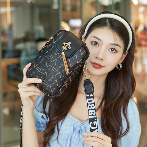 New Arrival Print Phone Bag 2024 Autumn Simple Fashion Matchable Single Shoulder Bag Girl Bag Foreign Trade Bag Wholesaling