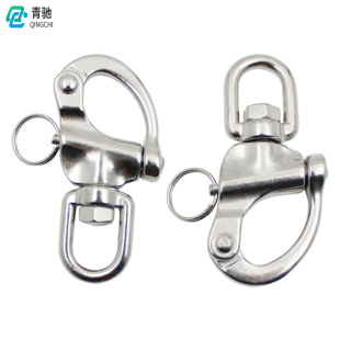 Cross-Border Wholesale Stainless Steel 316 Ring-Type Rotating Spring Shackle Hand-Pull Quick Release Marine Yacht Accessories Hardware