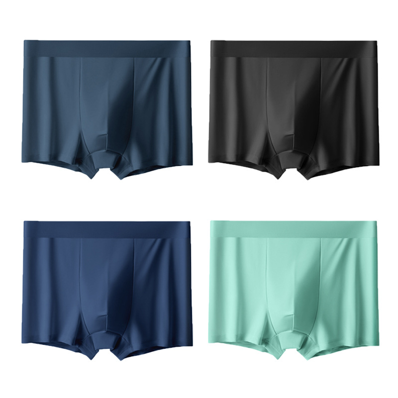 Entrega de ropa interior para hombres de seda de hielo verano ultrafino transpirable antibacteriano juvenil hombres Boxer shorts cabeza suministro transfronterizo