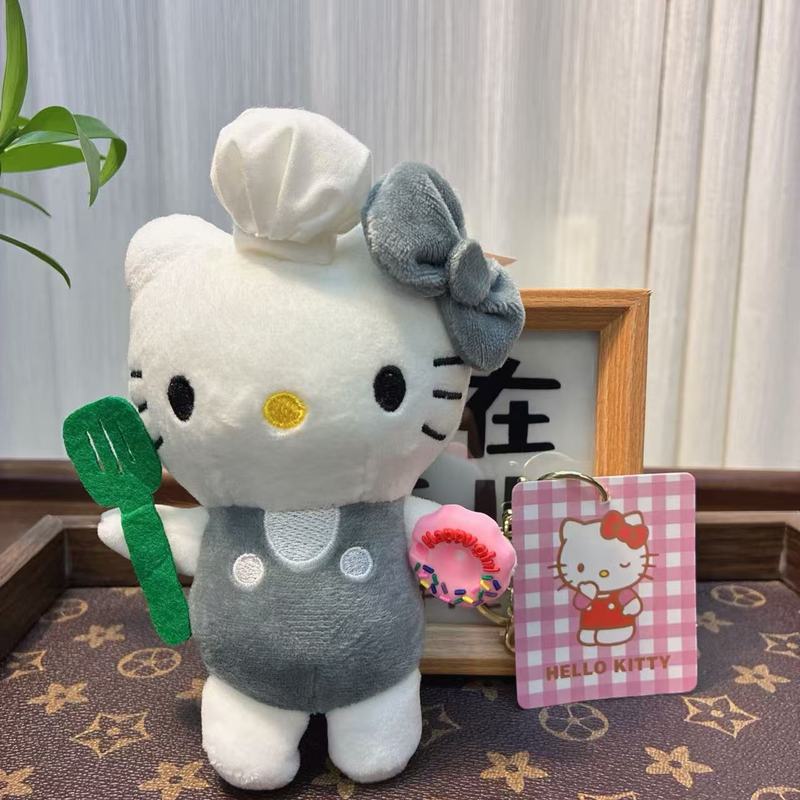 可爱萌网红甜甜圈KT毛绒玩具公仔小猫咪包包挂饰钥匙扣娃娃玩偶|undefined