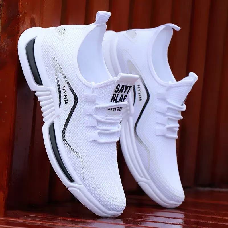 2023 Men's Shoes Autumn and Winter New Sports Shoes Comfortable Breathable White Shoes Fly-Knit Breathable Casual Shoes Export Shoes for Men