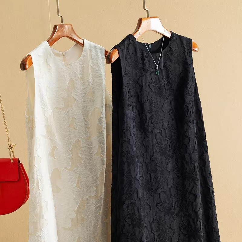 2026 Summer High-End Embossed Sleeveless Dress for Women, Long French-Style Loose Vest Dress for Summer 2026 Summer High-End Embossed Sleeveless Dress for Women, Long French-Style Loose Vest Dress for Summer