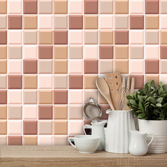 CZ23橙色格子瓷磚翻新貼廚房浴室宿舍餐廳房間牆面地面裝飾牆貼紙