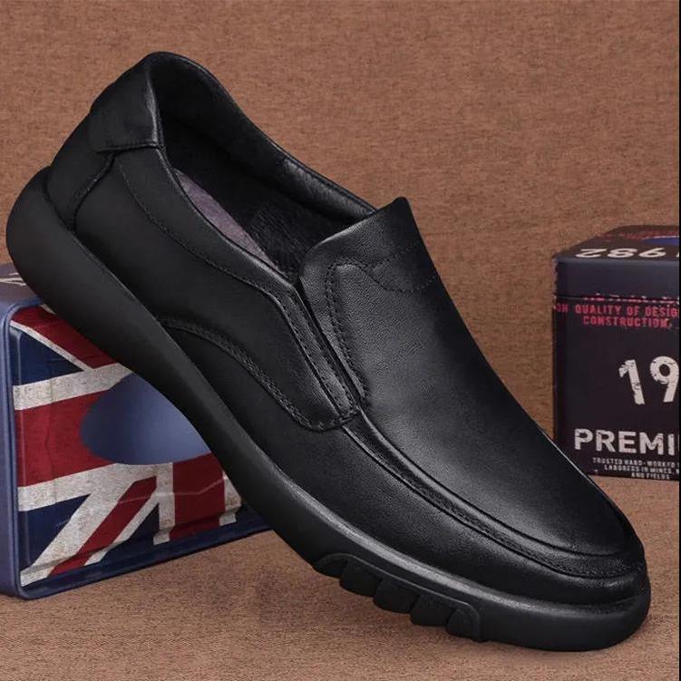 头层牛皮】新款男鞋春季透气鞋子男潮流豆豆鞋男士休闲爸爸鞋皮鞋