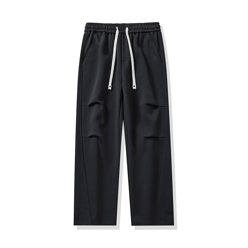 Pantalones casuales retro estadounidenses para hombres 2025 otoño nuevo estilo suelto tendencia versátil recto pantalones de color sólido negro regular image 6