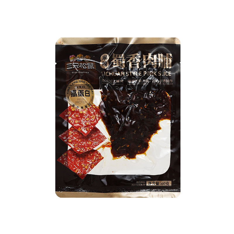 三只松鼠蜀香肉脯60g袋装即食香辣味猪肉鸡肉熟零食小吃解馋