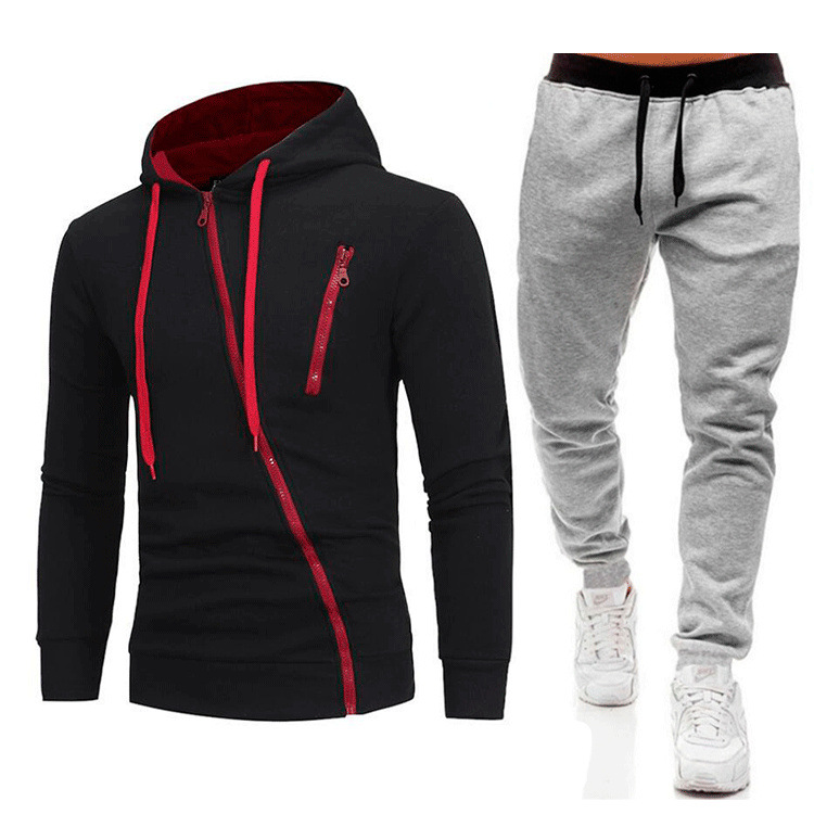 Cross-border hombre otoño y invierno nuevo hombre casual chaqueta deportiva al aire libre chaqueta encapuchada pantalones de manga larga moda