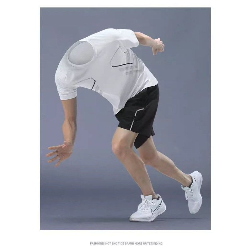 Sportswear suit Women's Running Summer Breathable Quick-drying Clothes Basketball Clothes Short-sleeved Feather Fitness Clothes Loose Shorts