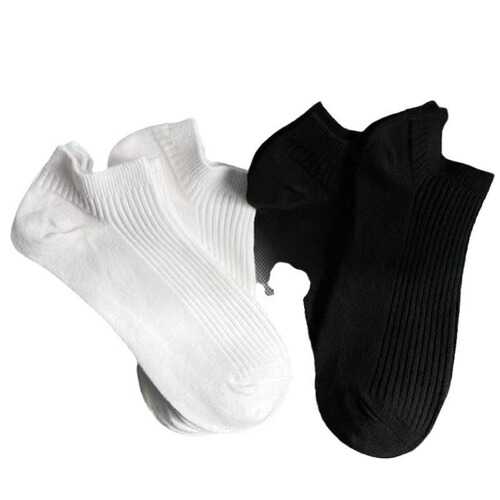 Strictly select pure color black and white short socks summer thin women Zhuji summer men couple sports socks wholesale