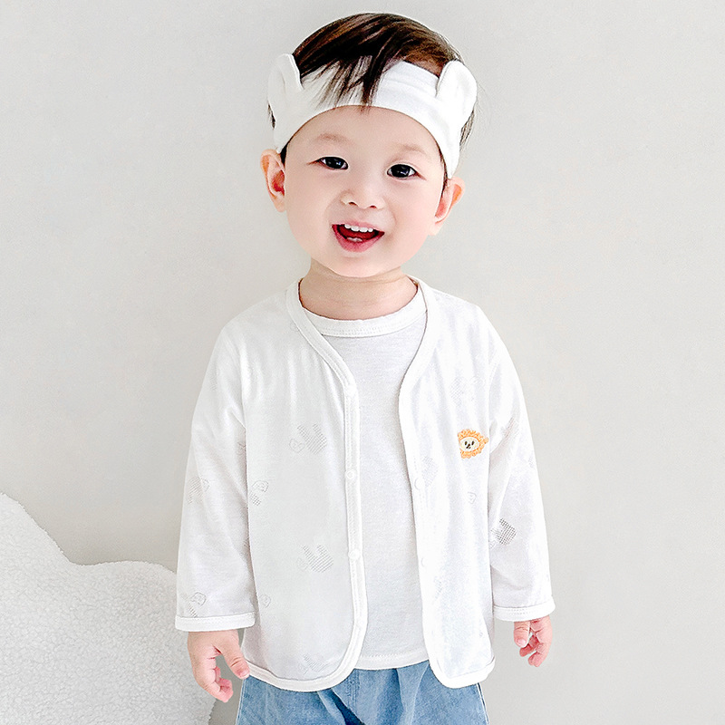 Ropa de protección solar para bebés, chaqueta de punto delgada para niños de verano, niños y niñas, ropa de verano, chaqueta con aire acondicionado, ropa de bebé image 8