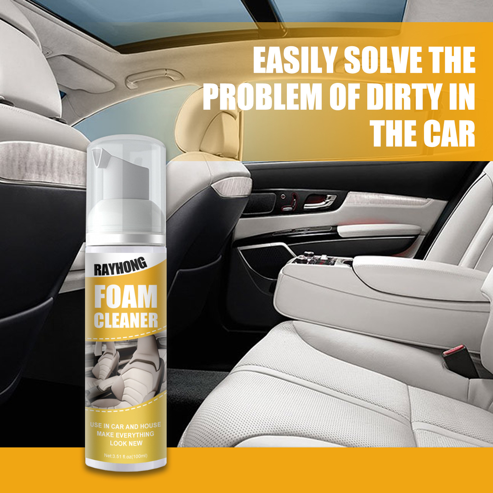 rayhong Multi purpose Foam Cleaner Anti aging Cleaning Car Interior L
