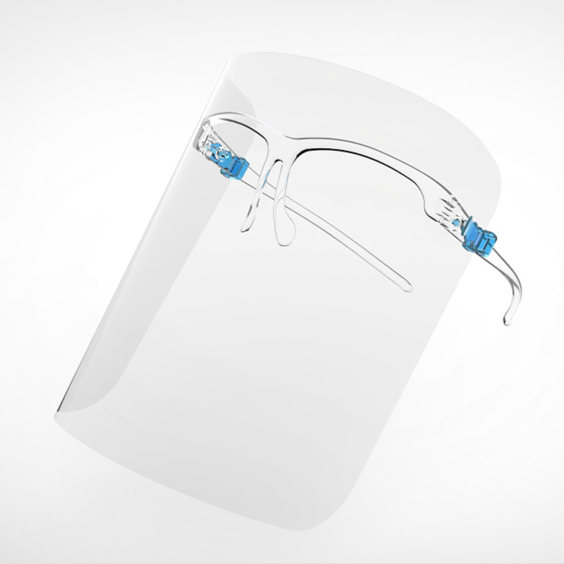 En stock PET HD transparente anti-niebla cara cubierta a prueba de viento arena anti-espuma de doble cara máscara protectora de pantalla con película