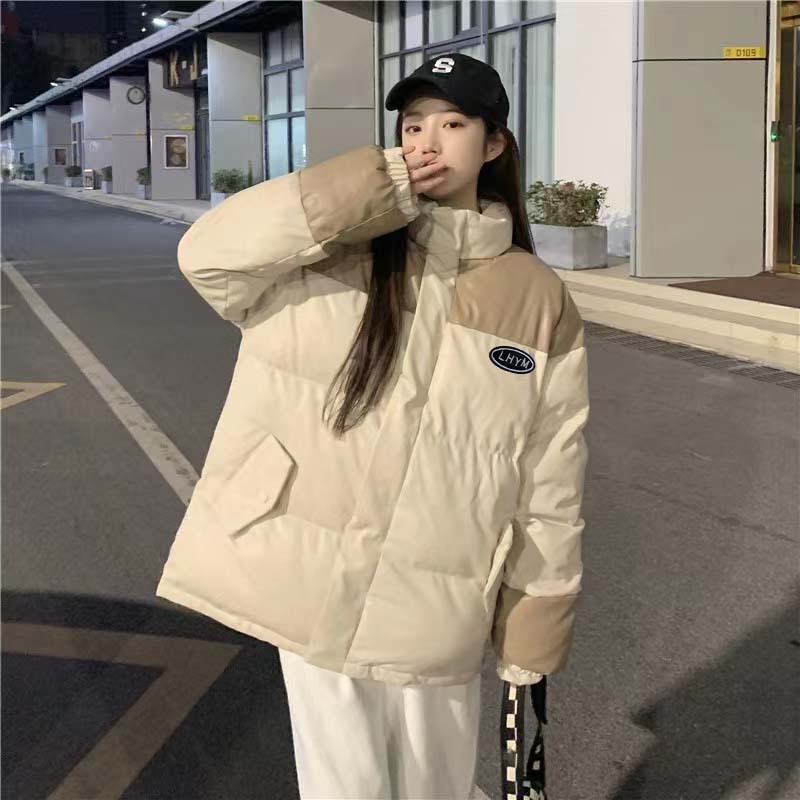 Jacket de algodón de pluma para mujeres invierno 2025 nuevo diseño suelto sensación de empalme Oxford engrosado abrigo de algodón in image 3